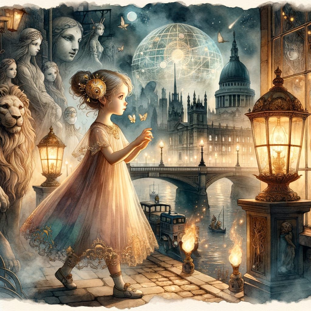 Enchanting Watercolor Book Cover: London Fairytale