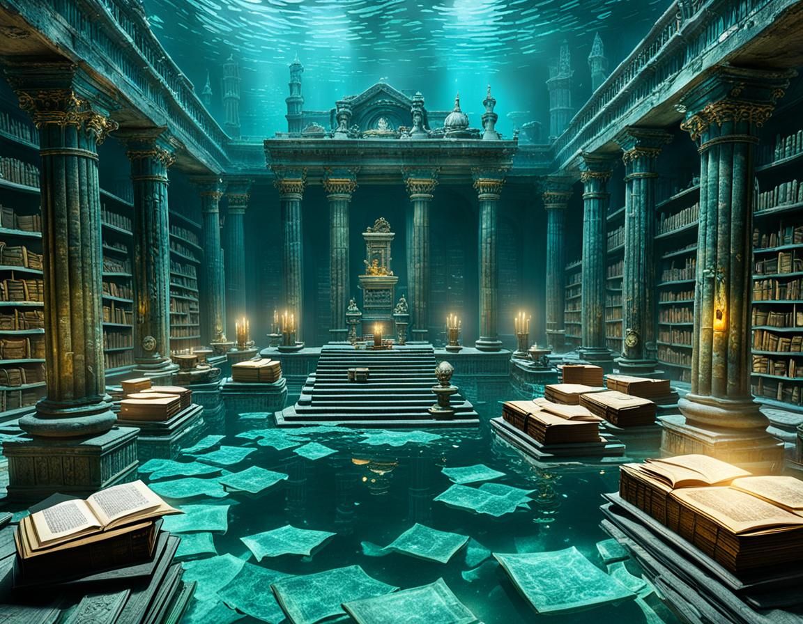 Atlantis Library: An Underwater World of Books