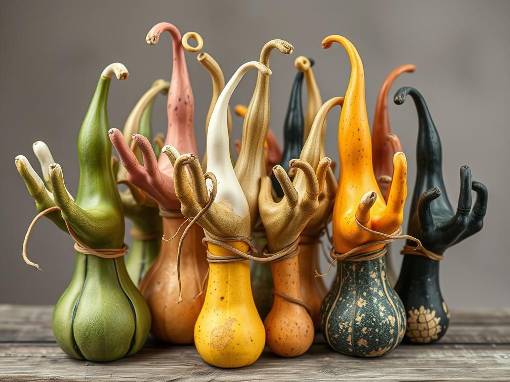 Surreal Gourd People with Intricate Details