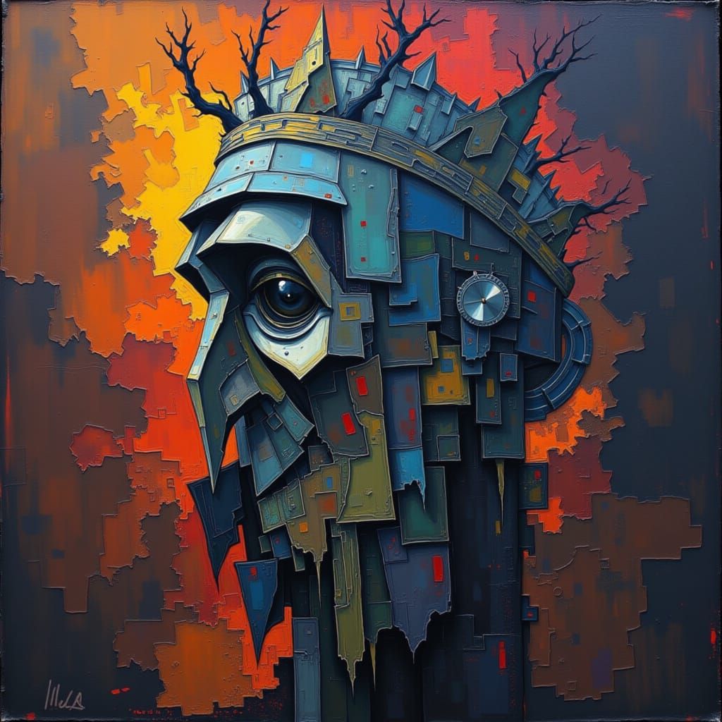 Abstract Figures in a Surreal Landscape