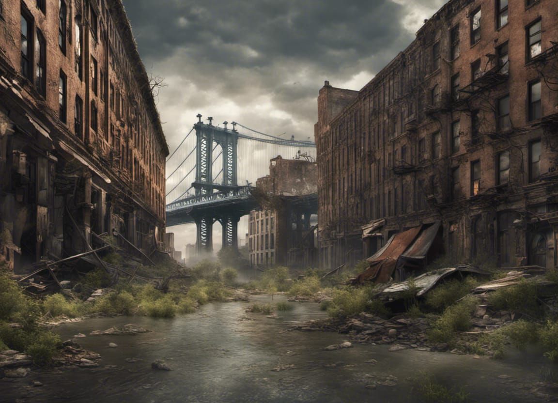 Post-Apocalyptic Manhattan Bridge Ruins