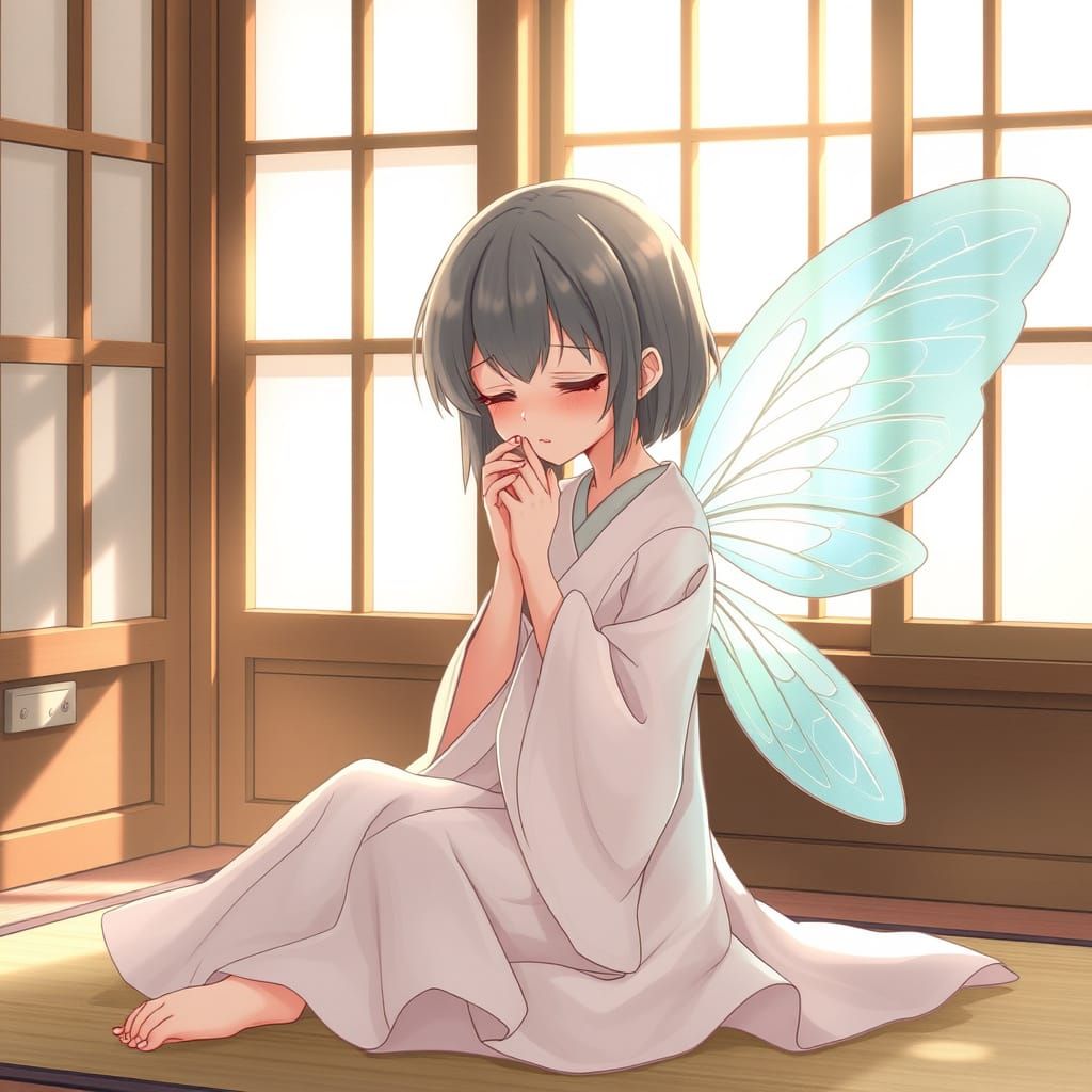 Sorrowful Fairy in Whimsical Japanese House