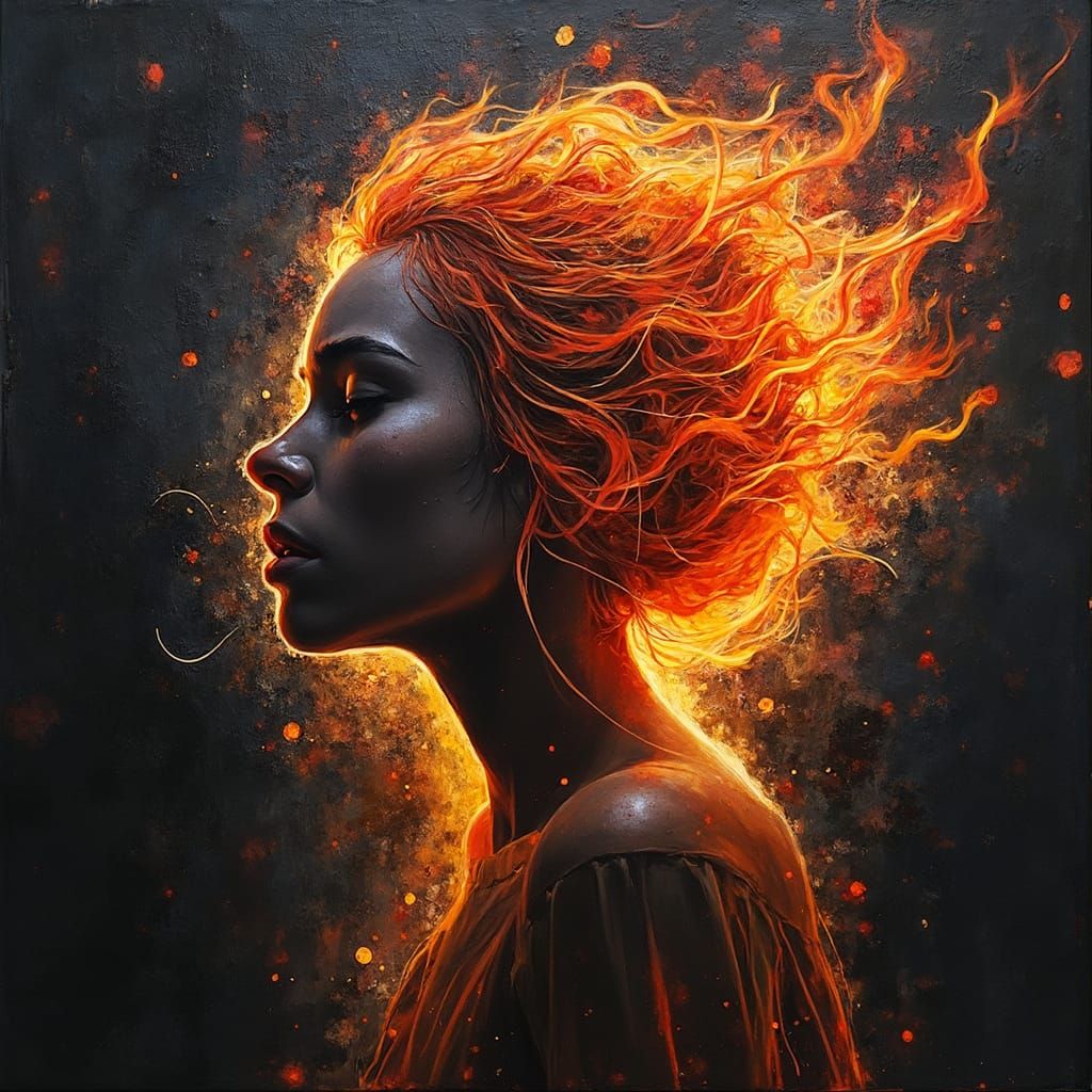 Mystical Realism Portrait in Impasto Style