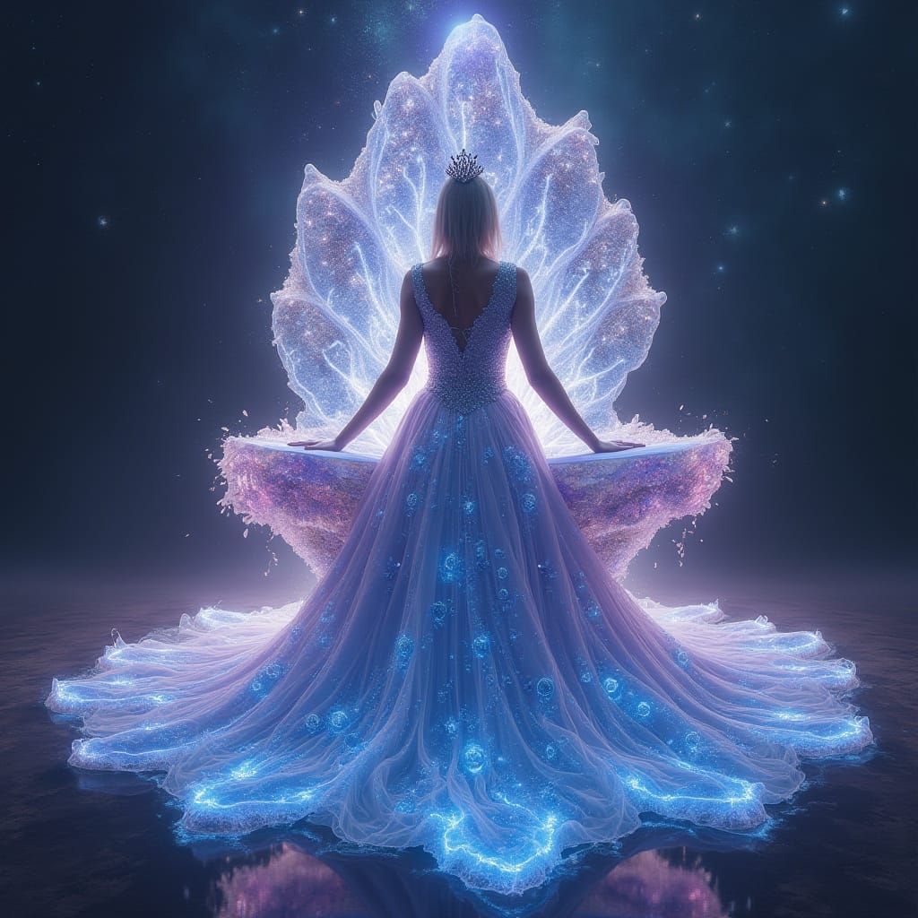 Ethereal Nebula Queen on Crystal Throne