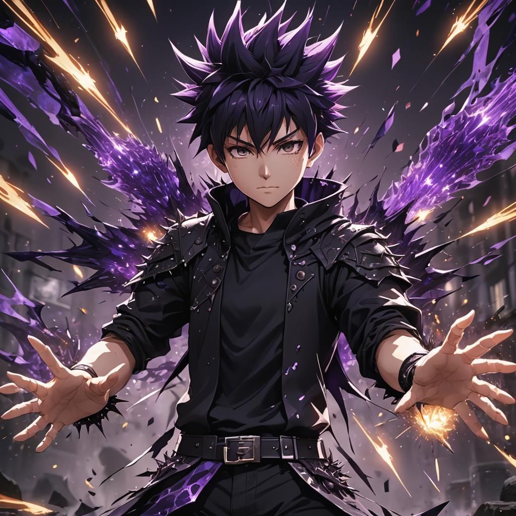 Anime Boy Conjuring Magic in Detailed Digital Painting