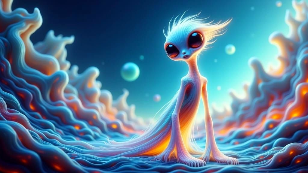 Glowing Crystal Humanoid Radiates Kindness and Love in a Ser...