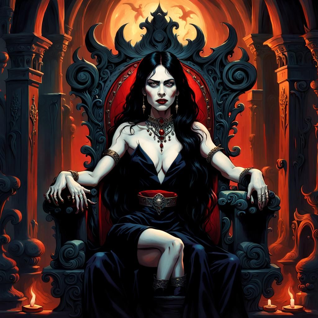 Vampire Mistress in Dark Gothic Portrait