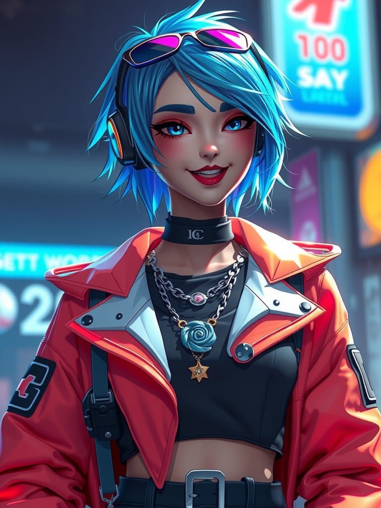 Virtual Being Nova in Futuristic Streetwear