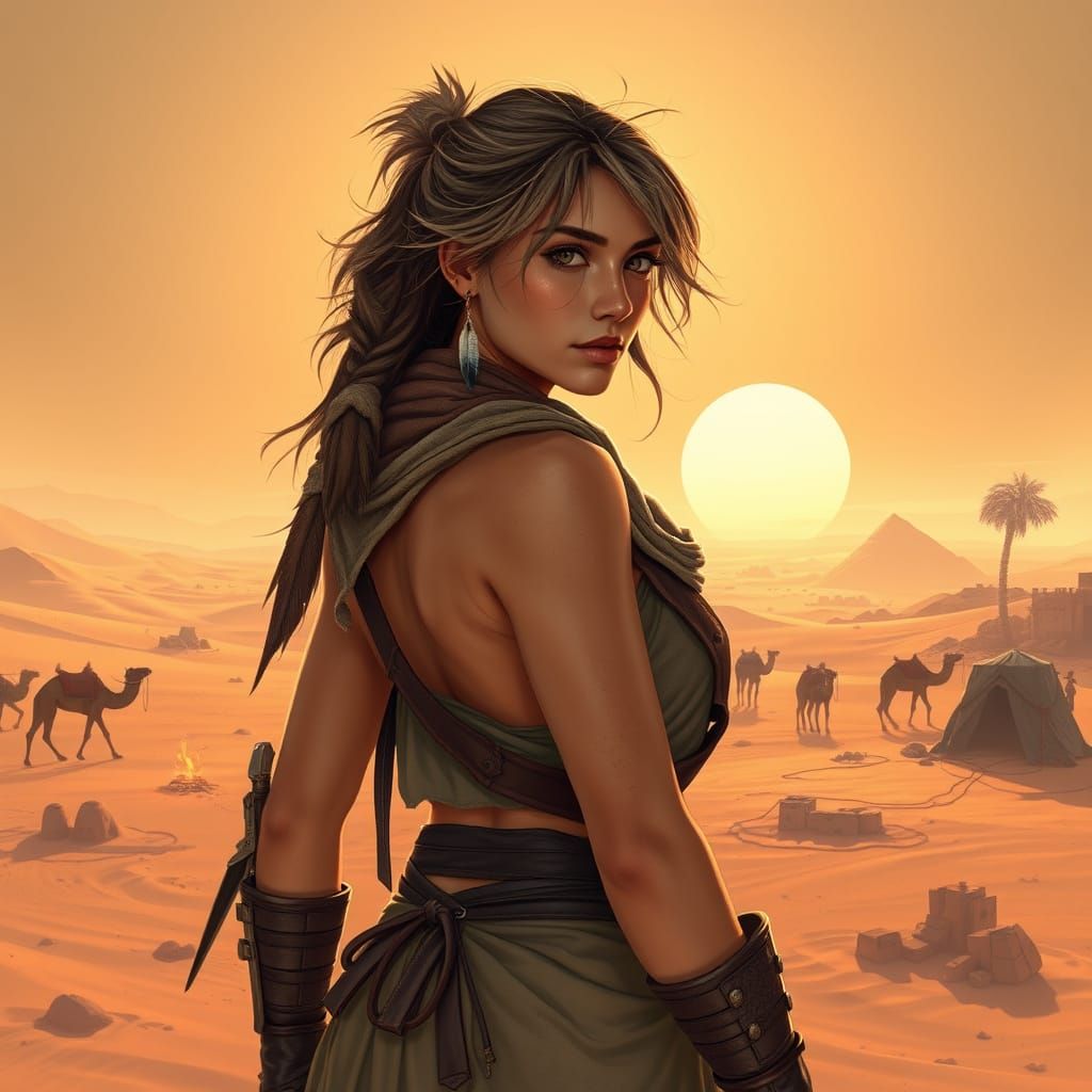 Desert Warrior in Sun-Kissed Glory