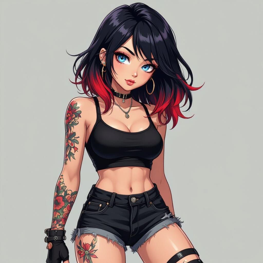 Dynamic Manga Portrait of Yutsura in Studio Trigger Style