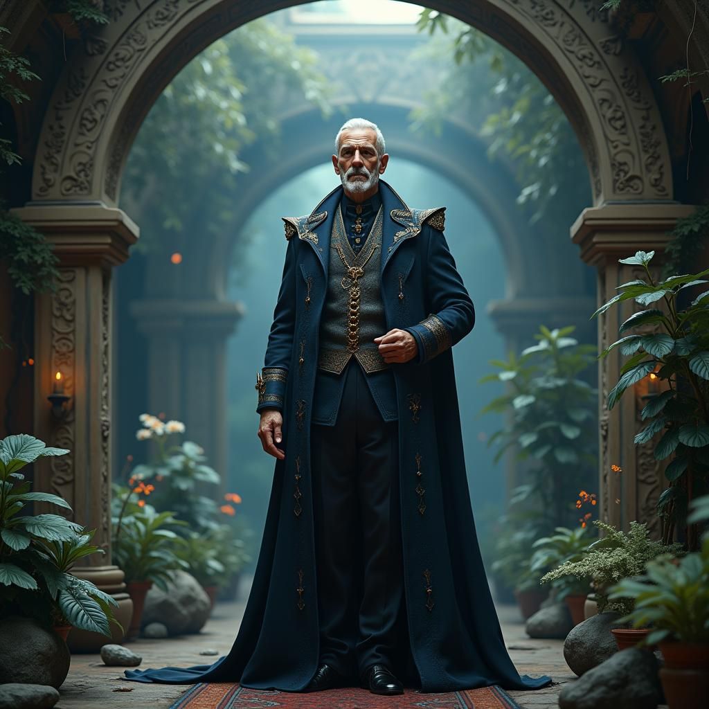 Elegant Nobleman in Mystical Environment, Digital Art