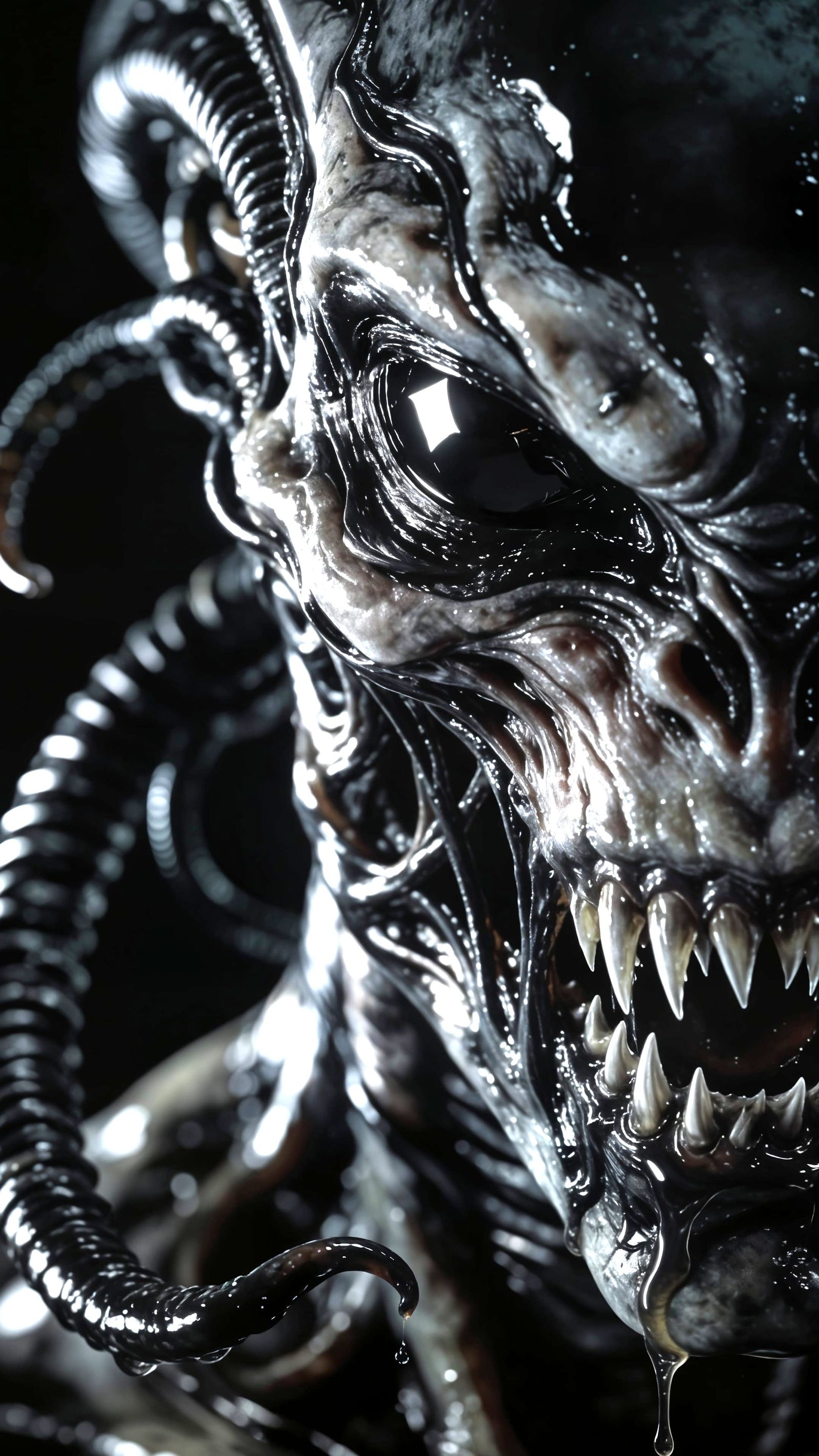 Xenomorph Extreme Close-Up Portrait
