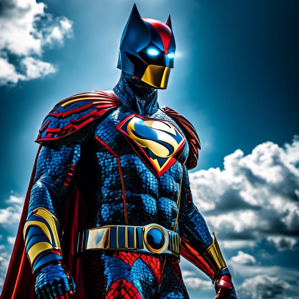 Anthropomorphic Superhero in Surreal Cubism Style