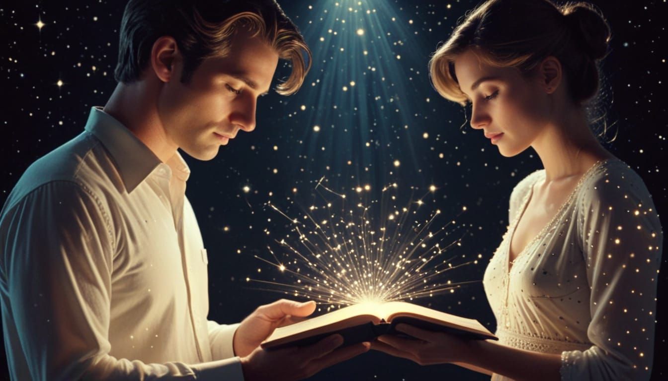 Constellation Book Opening in Retro Style