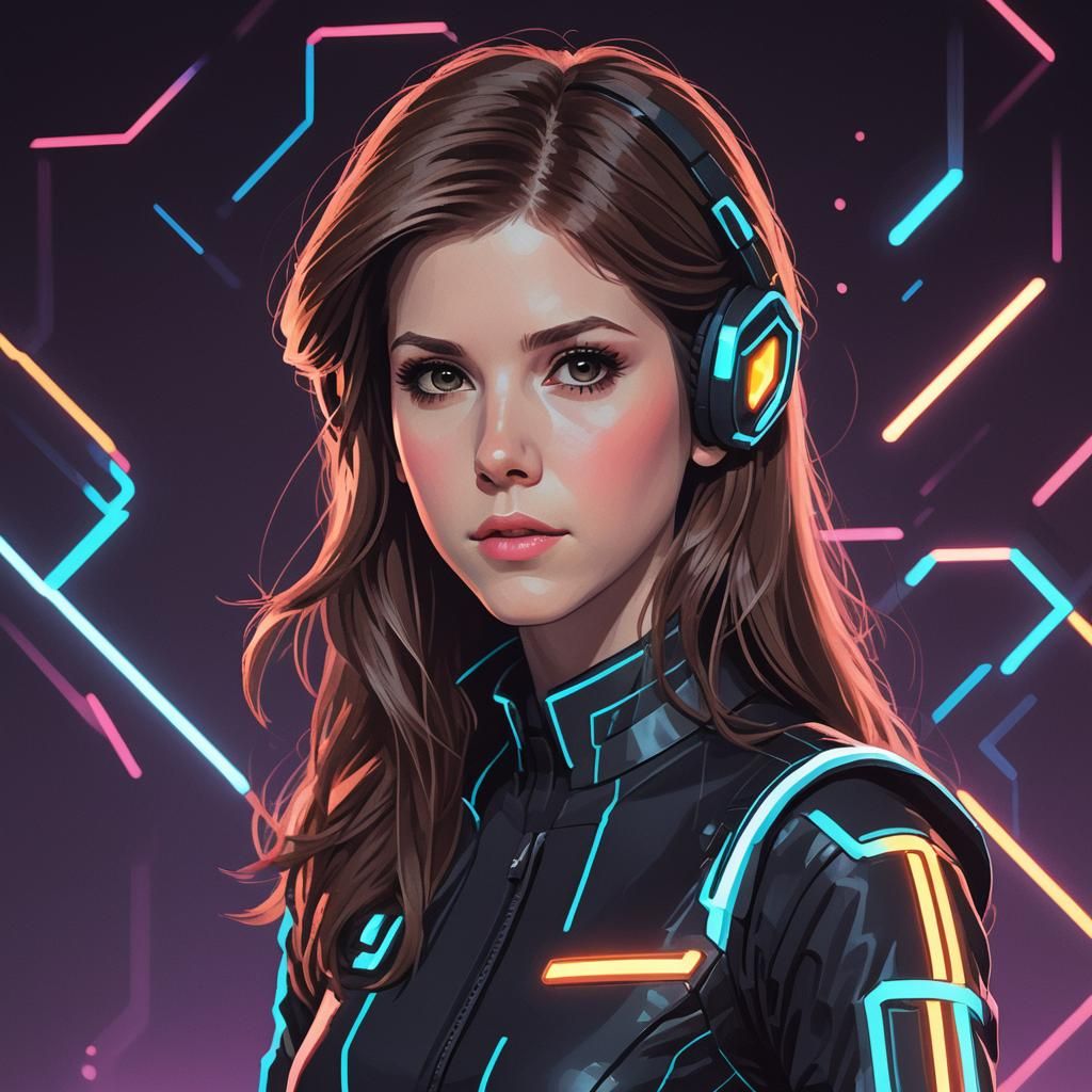 Anna Kendrick as Atari 2600 Pixel Art Character