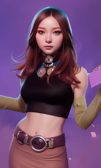 Beautiful Young Superheroine in Hyperdetailed Portrait