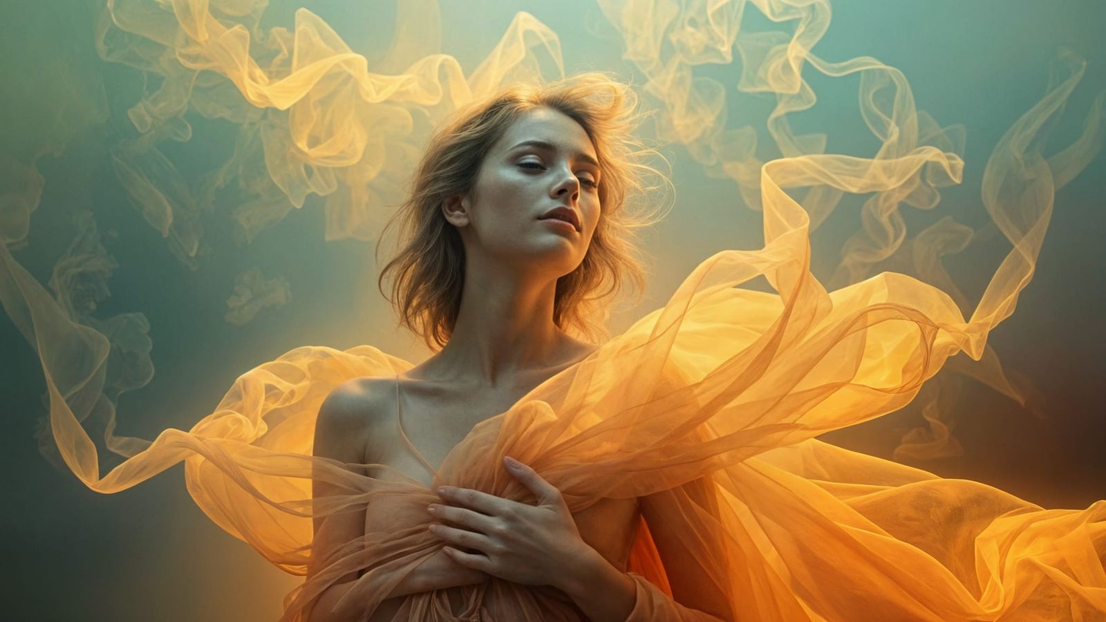 Enigmatic Woman Lost in Whispers of the Soul