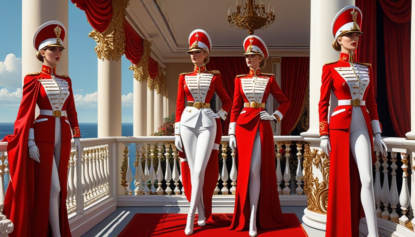 Elegant Mannequin Women Lead Royal Navy