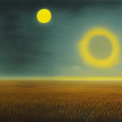 Surreal Face in Dreamscape, Watercolor Style