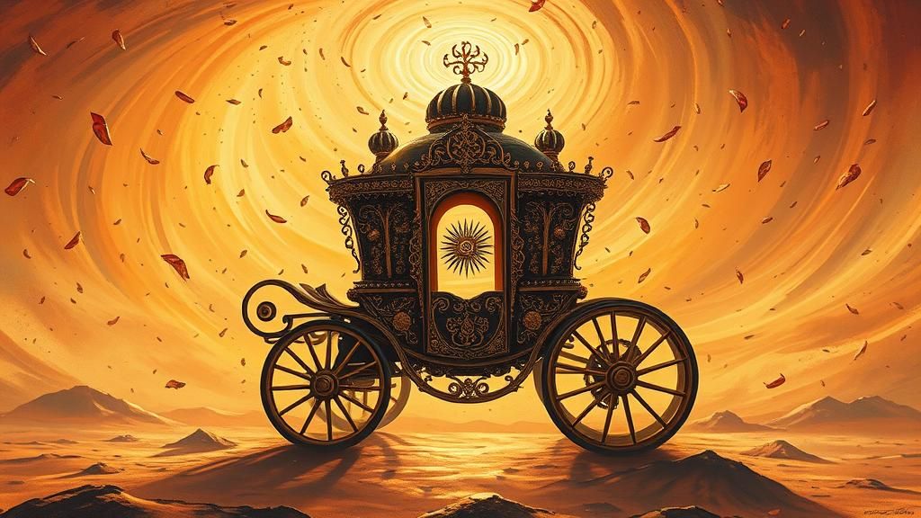 Steampunk Carriage in Dreamlike Nursery as Gouache Painting