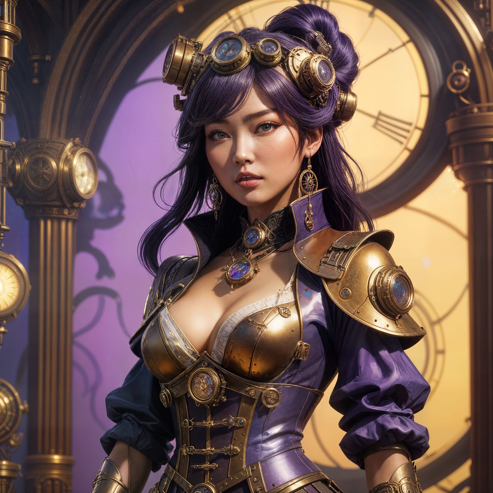 Korean Supermodel in Steampunk K-Pop Outfit