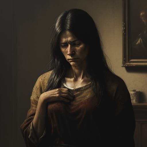 Emotional Portrait Oil Painting with Expressive Brushstrokes