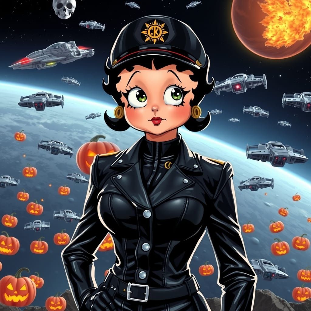 Betty Boop Commands Halloween Space Fleet