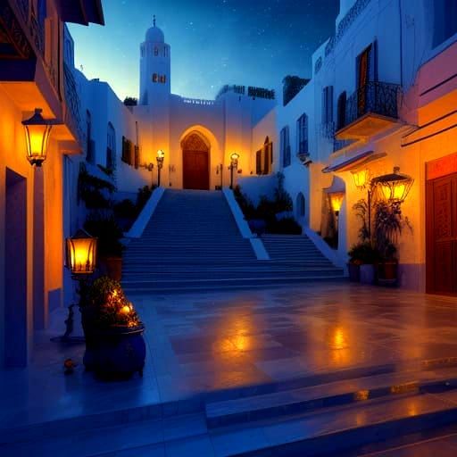 Tunisian Night Market Fantasy Scene