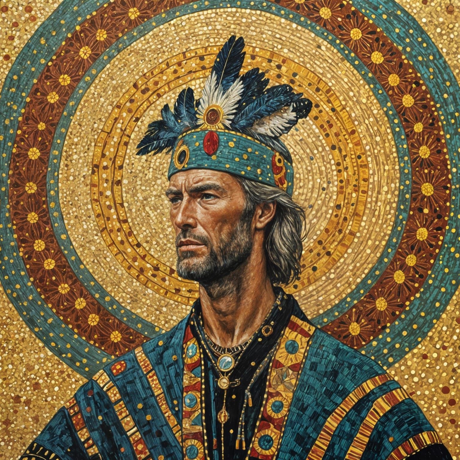 Western Icon in Gustav Klimt Style