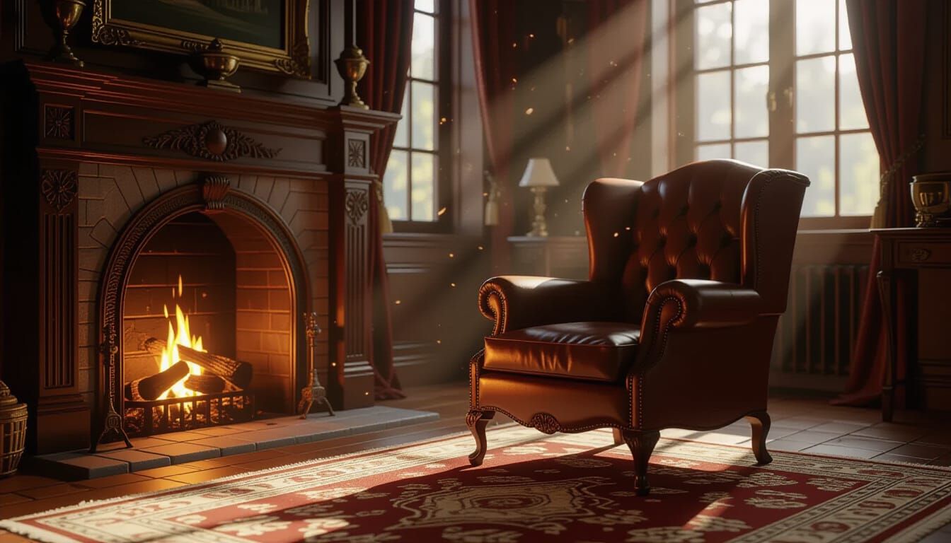Cozy Historical Interior with Fireplace
