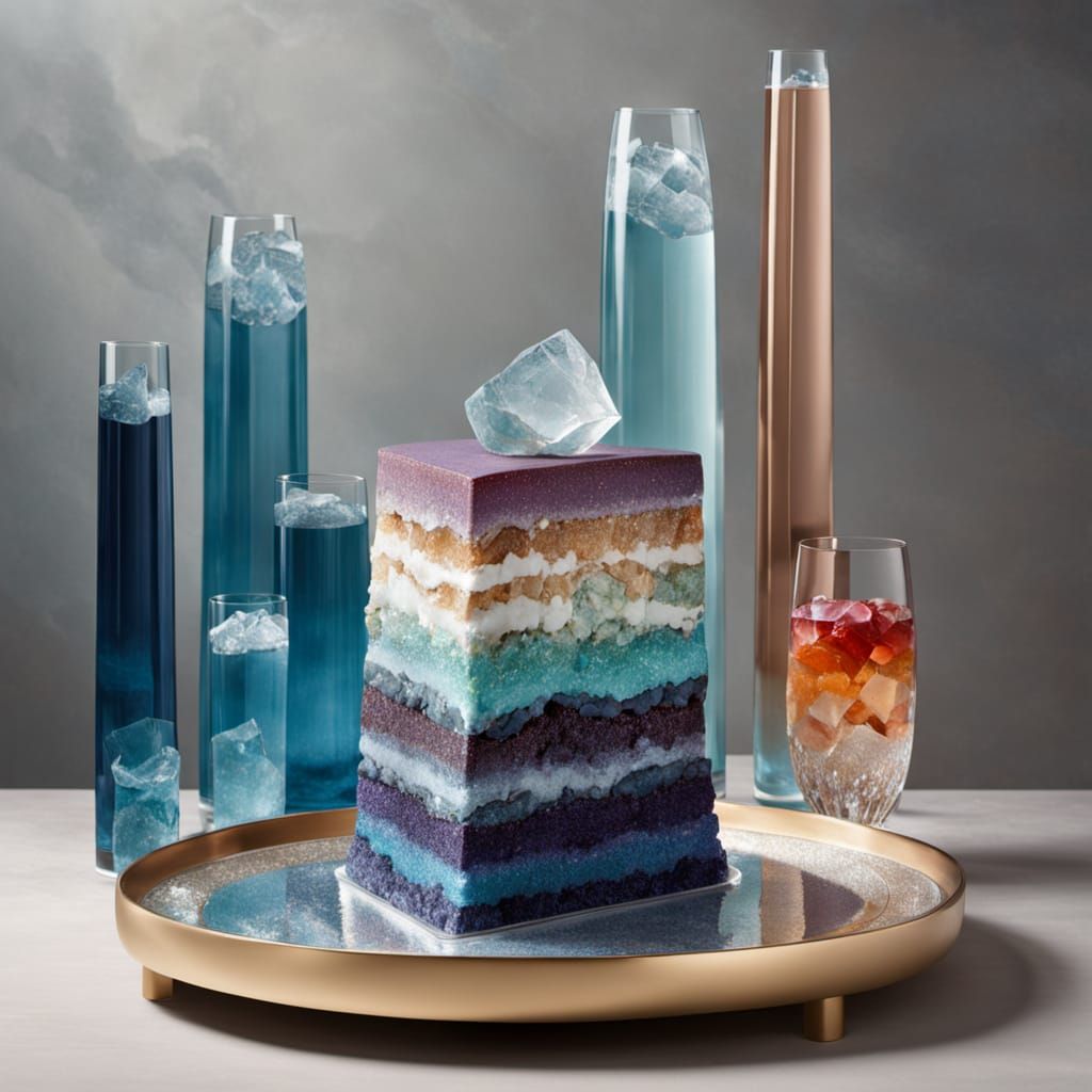 Gemstone Layer Cake in Hyperrealistic Style