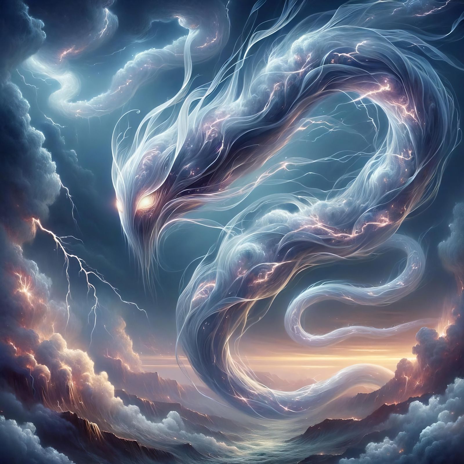 Ethereal Air Weird in Stormy Dungeons and Dragons Scene