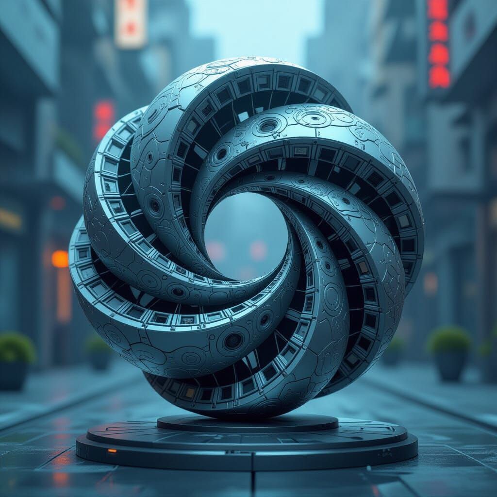 Futuristic Mechanical TwistForm in Cyberpunk Style