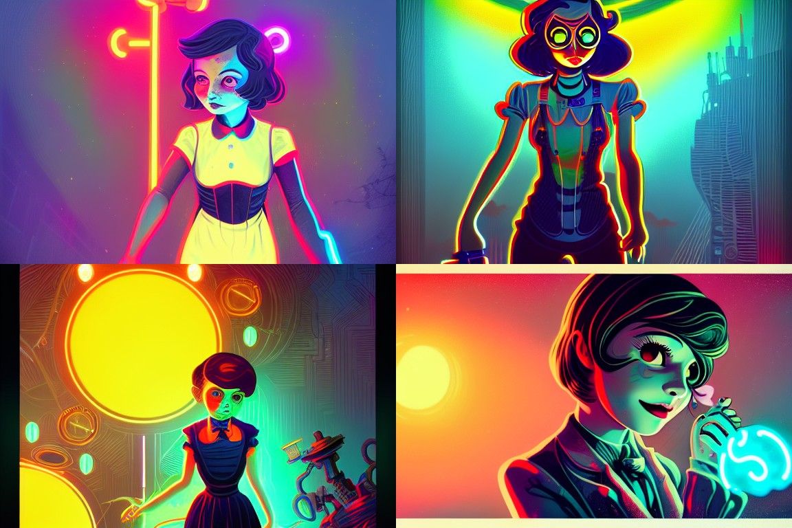 Bioshock Little Sister with Glowing Eyes and Butterflies