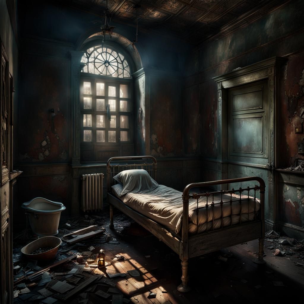 Ghostly Woman in Abandoned Asylum Cell