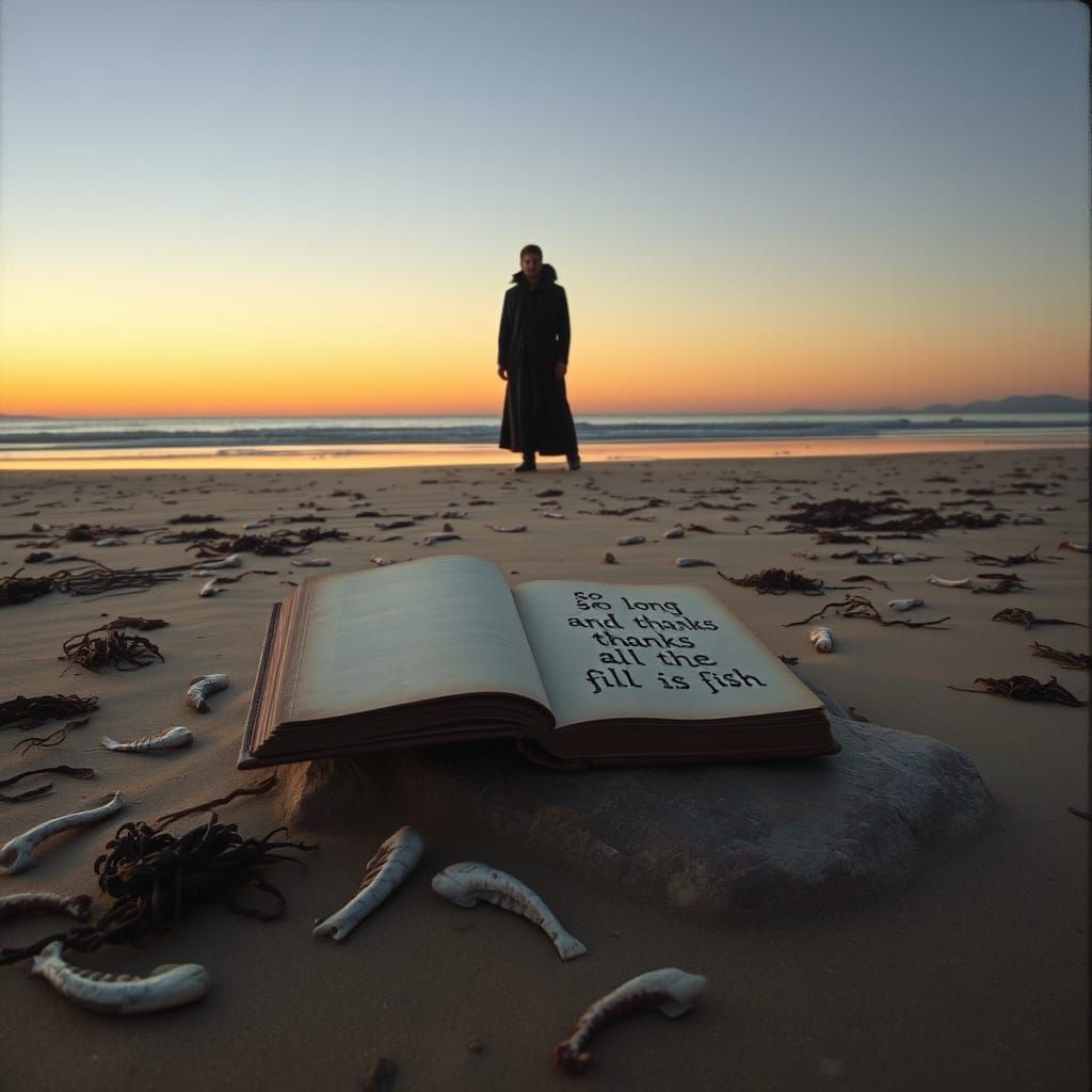 Melancholic Beach Scene in Earthy Tones