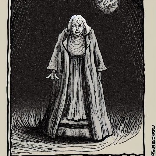 Portrait of a Wise Old Wizard Woman