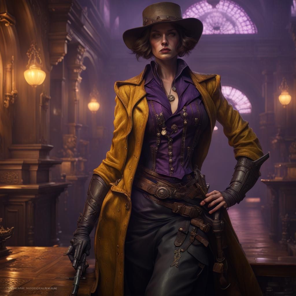 Madam Gunslinger in Dark Fantasy Style