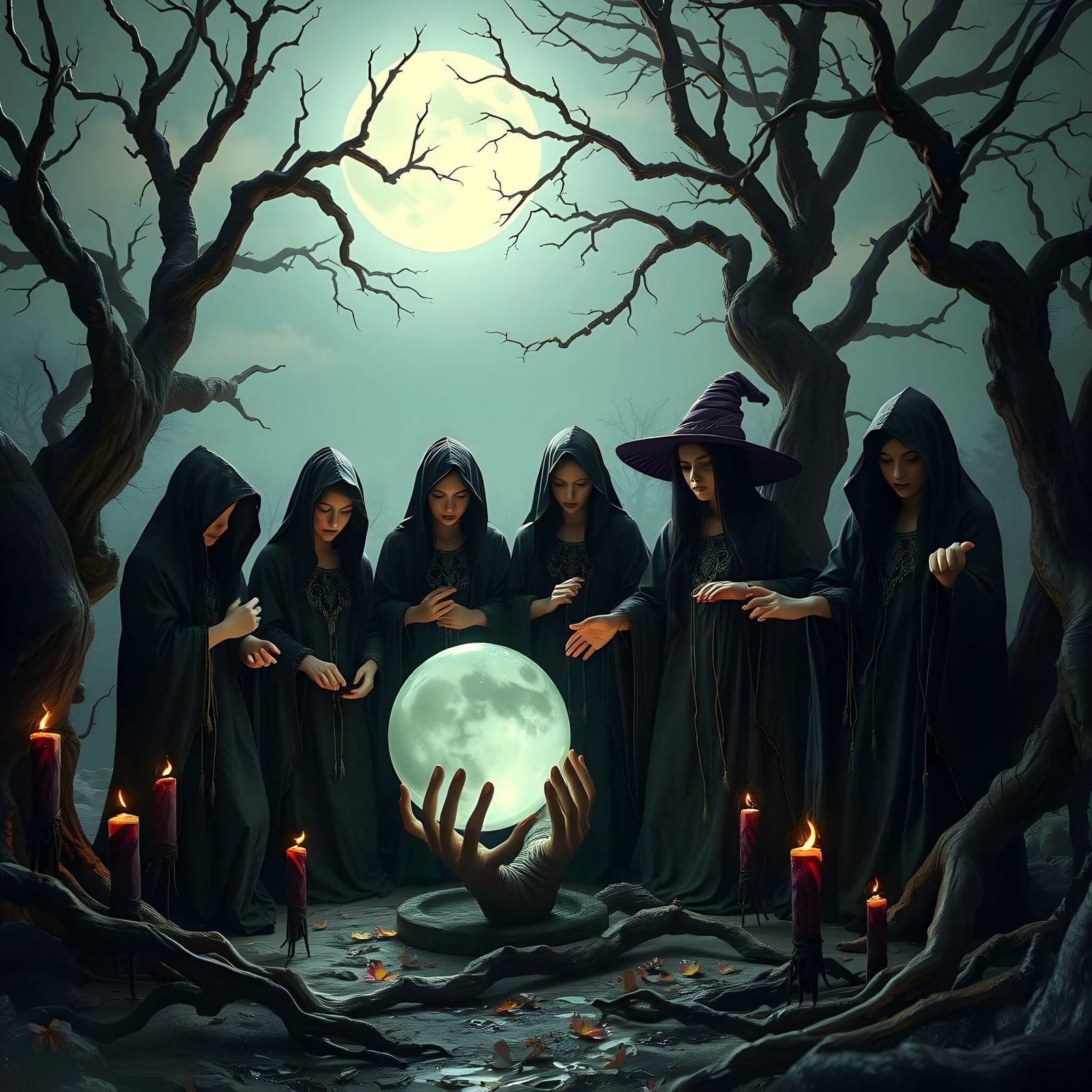 Witches' Sabbath in Oil-on-Canvas Style