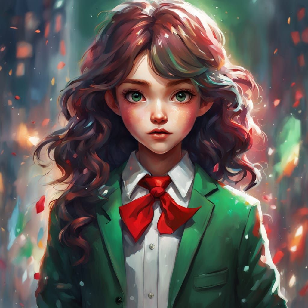 Mini Blythe Doll in Blazer: Digital Art, 8K