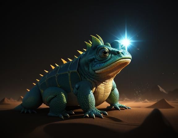 Bullywug Spellcaster in Desert: 3D Game Cinematic