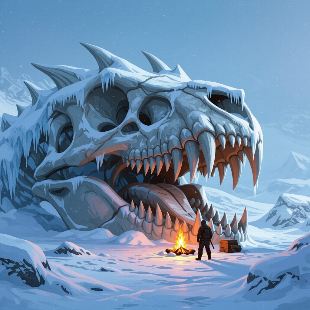 Dragon Skull Campsite in Frozen Tundra