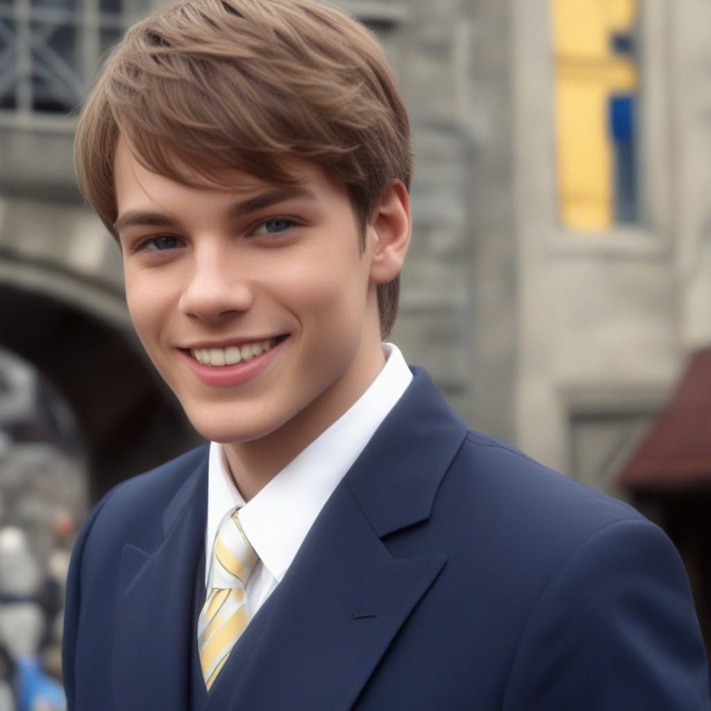 Charming Young Prince in Fantasy Attire