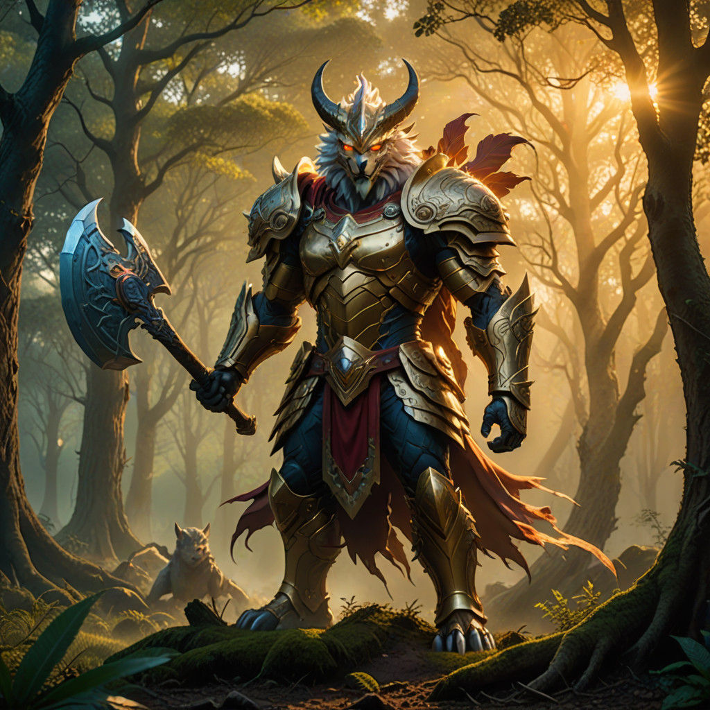 Majestic Warrior Digimon Emerges in Dawn's Golden Light