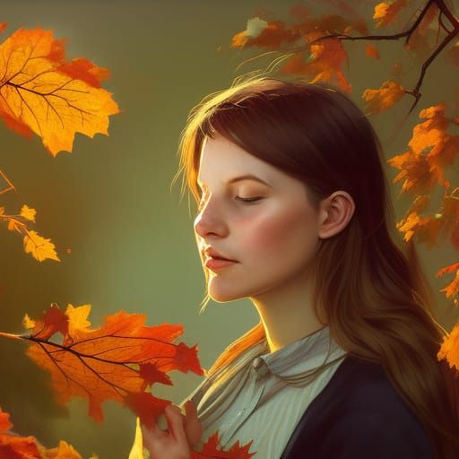 Autumn Family Portrait in Art Nouveau Style