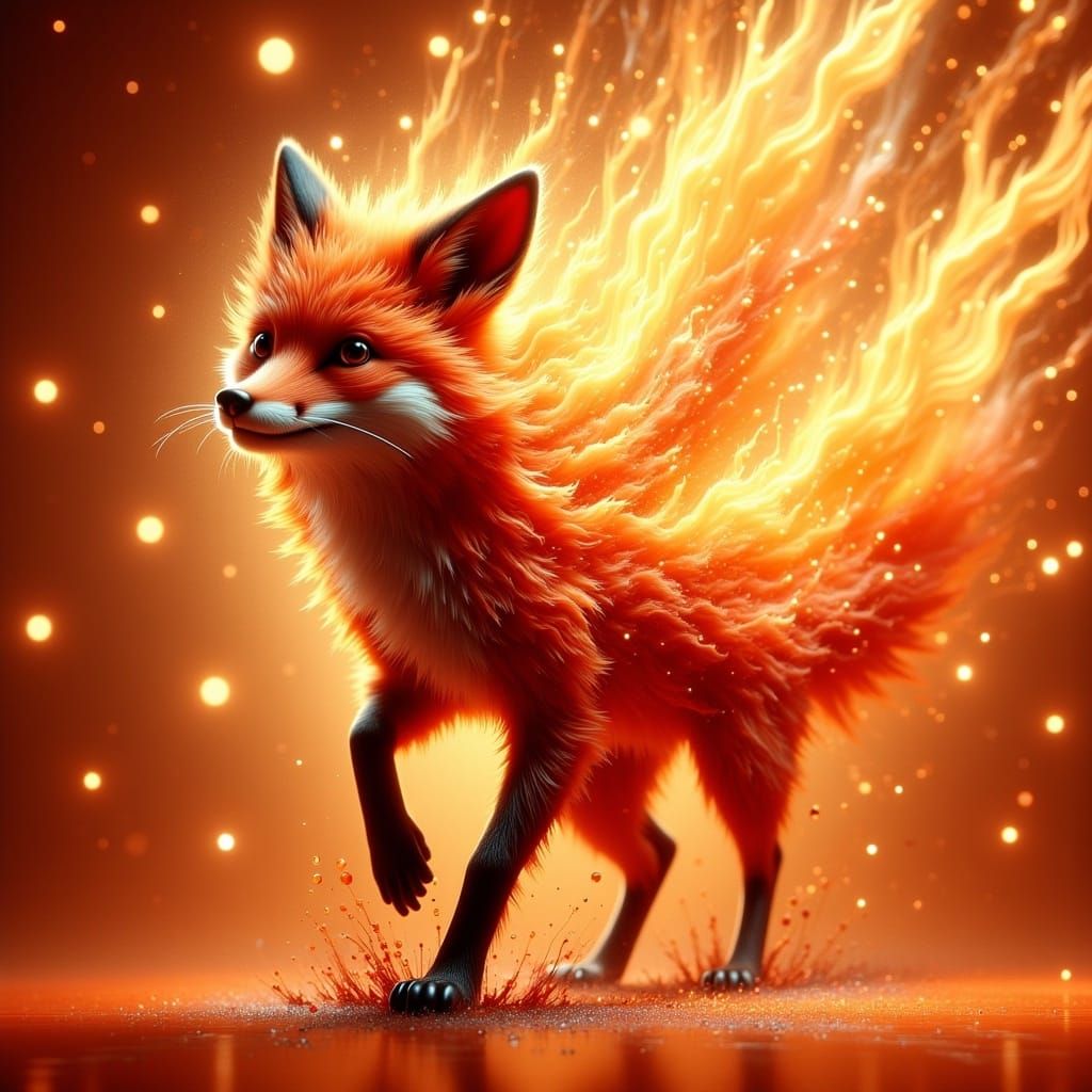 Dynamic Fox Burst in Animated 3D Style