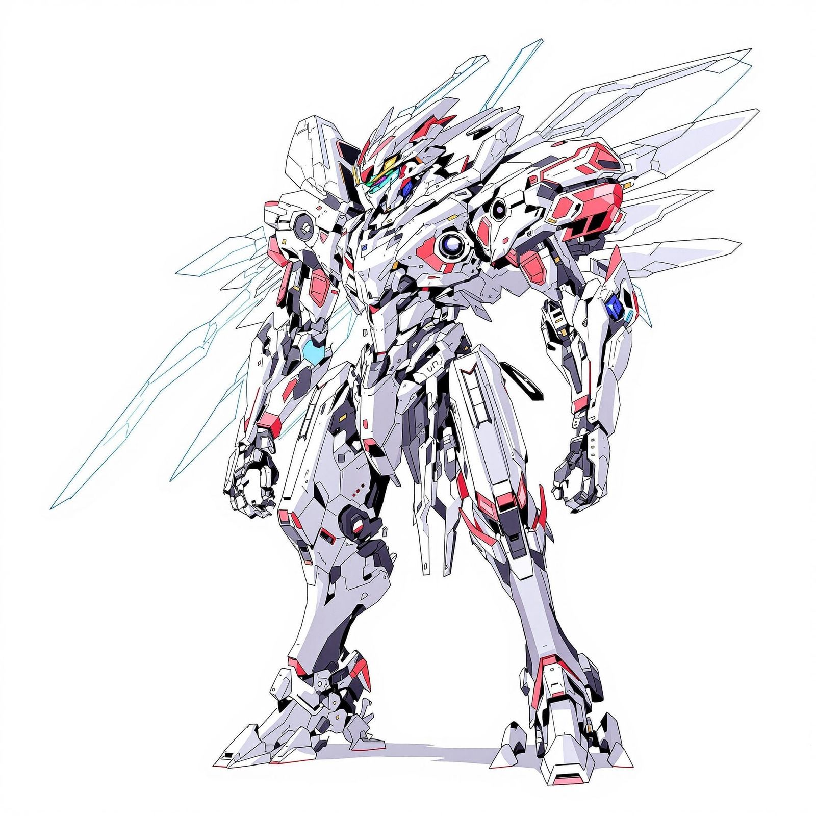 Cybernetic Avian Automaton in Anime Style