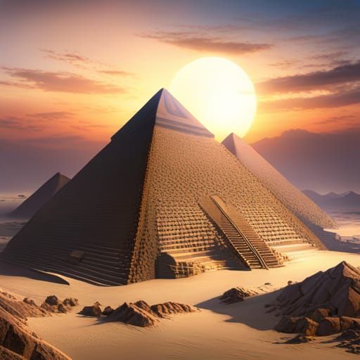 Detailed Matte Painting of an Egyptian Pyramid