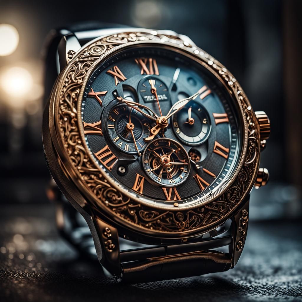 Elegant Men's Watch with Intricate Details