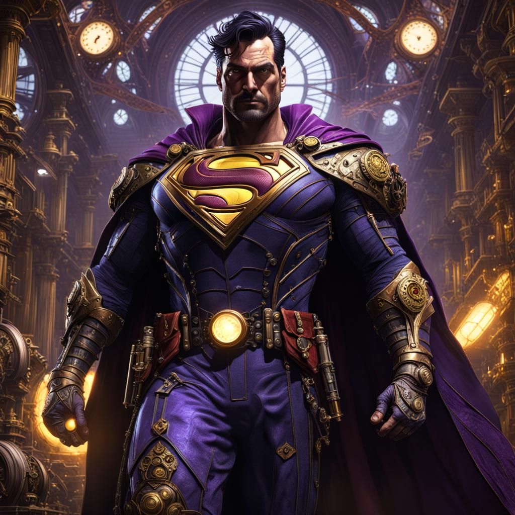 Steampunk Superman Concept Art in 8k Resolution